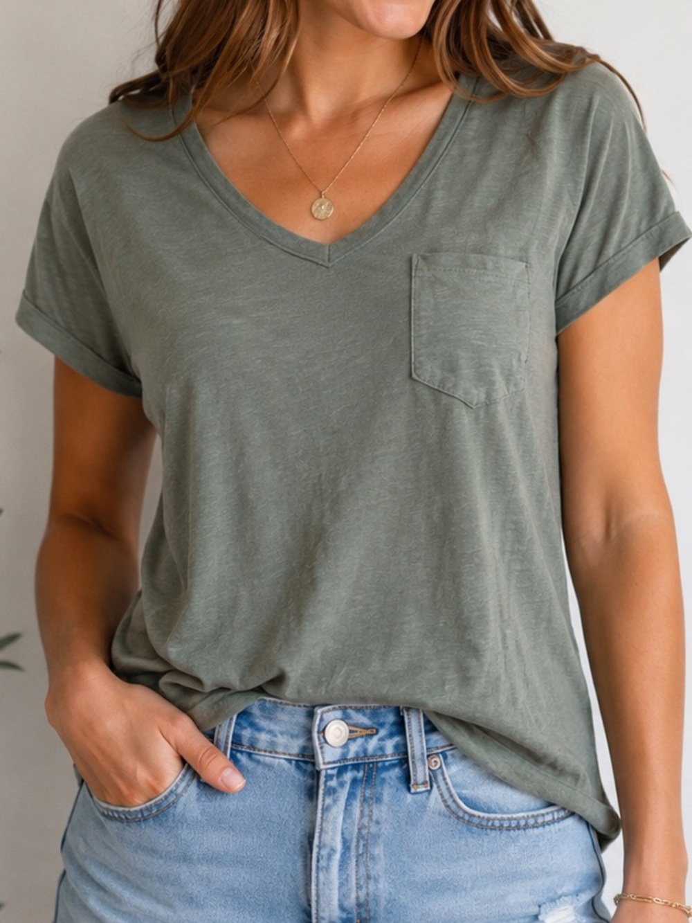 GAP green Forever Soft Tee Size M